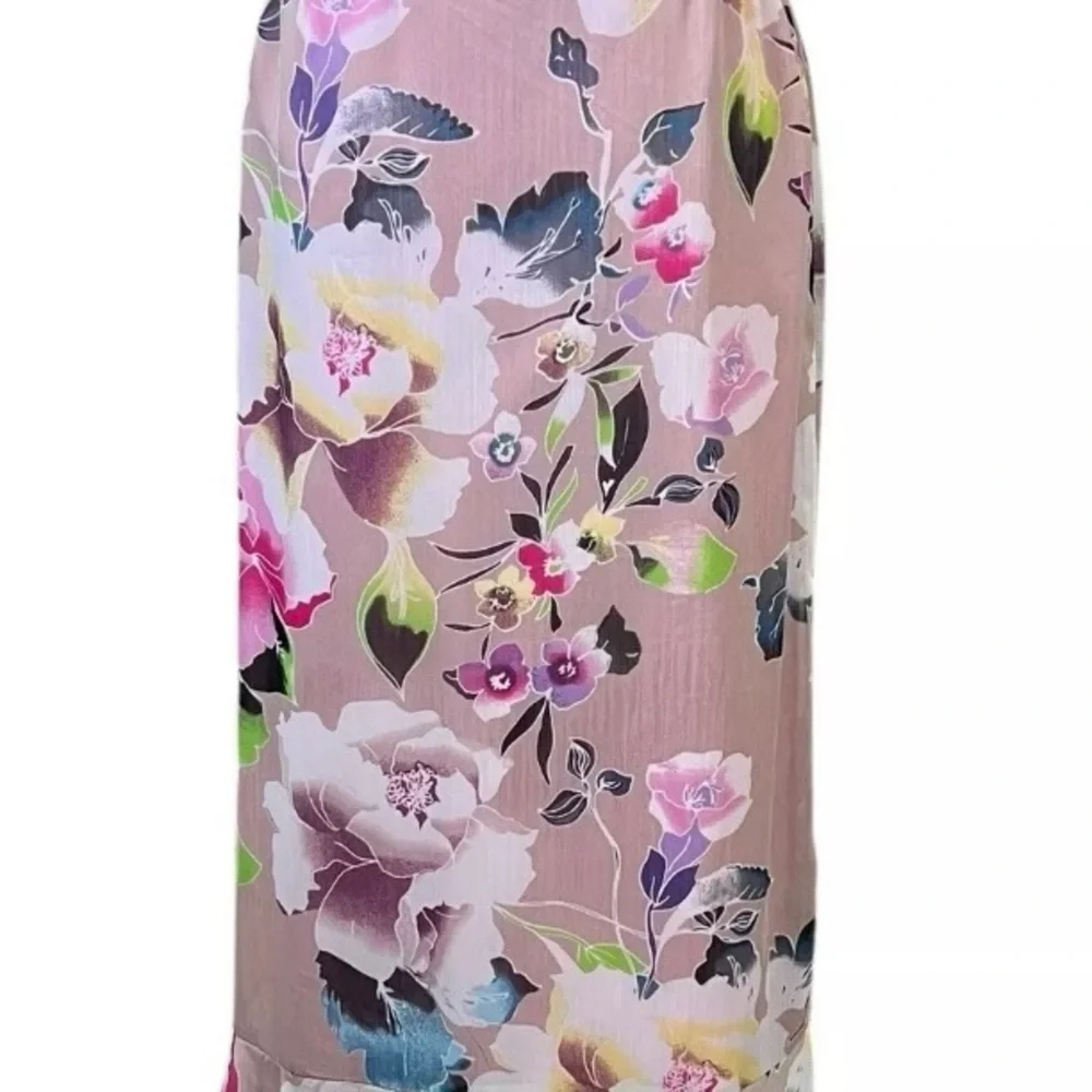 Badgley Mischka NEW Reversible Floral/Pink Asymmetrical Wrap Skirt RARE … - Picture 15 of 16